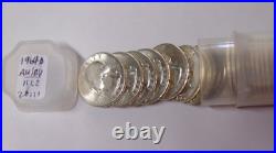 AU/BU Roll 1964-D Washington Silver Quarters Forty 90% Silver Coins