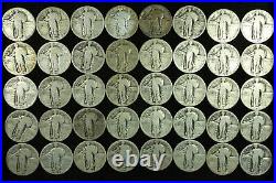A Mixed Date Roll of Forty (40) Standing Liberty 90% Silver Quarters. 9049-183-1