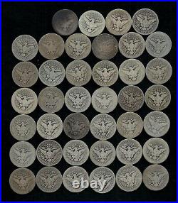 BARBER QUARTER ROLL (1892-1916) 90% Silver (40 Coins) LOT H91