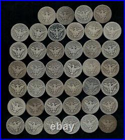 BARBER QUARTER ROLL (1895-1916) 90% Silver (40 Coins) LOT H90