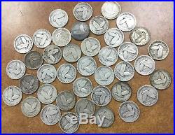 BJSTAMPS 1925 -30 roll 40 Standing Liberty Quarters silver Full Dates $10 face