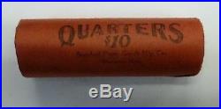 BJSTAMPS OBW Shotgun Roll of 1960 P 90% Silver Quarters BU Coins Toned Ends