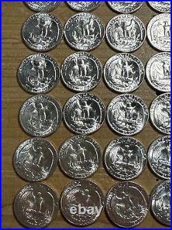 BU Roll 1955 P Silver Washington Quarters 40 Uncirculated Coins M1427