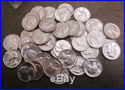 BU Roll of Mixed Date 1960-1964 Washington Silver Quarters