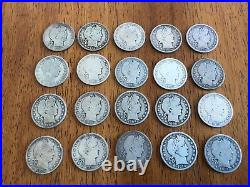 Barber Half Dollars Roll of 20 Silver