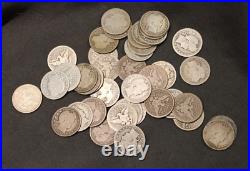 Barber QUARTER Roll Full Dates 40 Coins -MIXED DATES AND MINTS. FREE SHIP