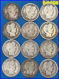 Barber Quarter Lot Roll of 20 SILVER Coins 90% Silver Quarters Lot #BQ170