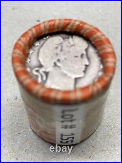 Barber Quarter Roll Lot of 20 Old US Coins 90% Silver Estate Sale Lot#155