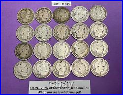 Barber Quarter Roll Lot of 20 Old US Coins 90% Silver Starter Sale Lot#535