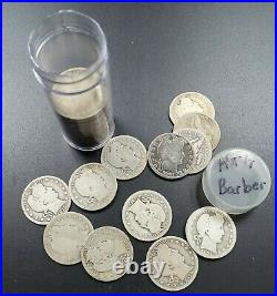 Barber Quarters 90% Silver Coin Quarter Roll $10 Face Value AG AG/Good 40 Coins