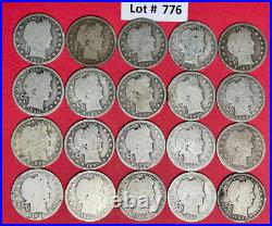 Barber Silver Quarter Lot Roll of Twenty (20) Circulated Coins 1892-1899 #776