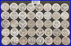 Barber Silver Quarters Roll of 40 Coins 90% Silver Barber Quarter Roll BQ130