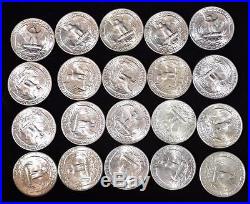 Blazing Gem Roll 1948-d Washington Silver Quarter 40 Lustrous Coins