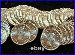 CANADA ROLL OF BU $10 QUEEN ELIZABETH II 1960 SILVER Quarters