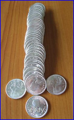 Canadian 1963 Brilliant Uncirculated Roll of (40) Silver Quarters -Free Shipping