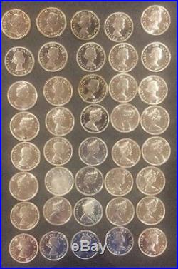 Canadian Silver Quarters Prooflike 1964 through 1967 Roll Of 40