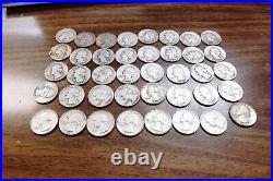 Collection / Roll of 40 Washington 90% Silver Quarters 1934-64 VG to XF Good