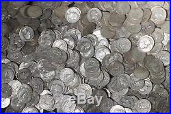 FIVE (5) ROLLS OF WASHINGTON QUARTERS (1932-64) 90% Silver (200 Coins) C36