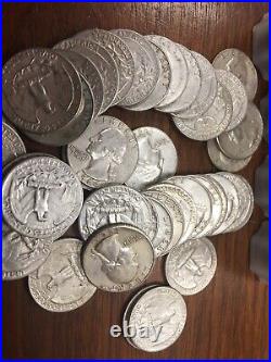 FIVE FULL ROLLS (200) WASHINGTON QUARTERS (1932-64) 90% Silver Coins