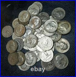 FULL DATES Roll Of 40 $10 Face Value 90% Silver Washington Quarters