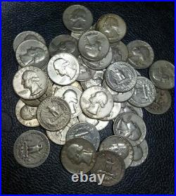FULL DATES Roll Of 40 $10 Face Value 90% Silver Washington Quarters