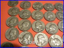 FULL DATES Roll Of 40 $10 Value 90% Silver Washington Quarters 60's 50's 40's