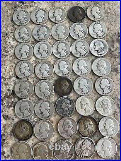 FULL DATES Washington Quarters 90% Silver Roll Of 40 $10 Face Value