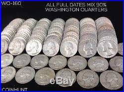 FULL DATE NICE ROLLS $40.00 Face Value 90% Silver Washington Quarters