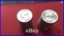 FULL ROLL Lot (40) 1964 P Washington Quarters Gem Mint BU MS. 90% Silver. RARE