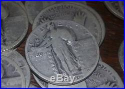 FULL ROLL OF 40 SILVER STANDING LIBERTY QUARTERS MIXED 90 % Silver