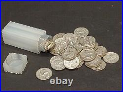 Full 40 Coin Roll Washington 90% SILVER Quarters Mixed Dates Mints Conditions