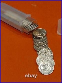 Full 50 Roll Box Washington 90% SILVER Quarters Mixed Dates Mints Conditions