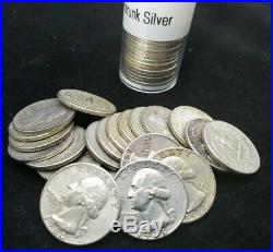 Full Dates-Roll of 40 count 90% silver Quarters. Various dates 1964 and older$$$