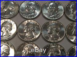 Full ROLL of 40 BU 1960 silver Washington quarters