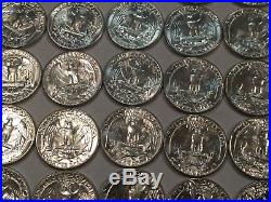 Full ROLL of 40 BU 1960 silver Washington quarters