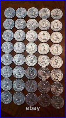 Full Roll (40) 1962-p Washington 90% Silver Quarters Brilliant Uncirc-gorgeous