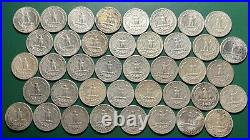 Full Roll 40 Coins Washington Quarters $10 Face 90% Junk Silver Lot Ships FREE