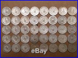 Full Roll 90% Silver 40 Washington Quarters $10 Face Value FREE PRIORITY Lot#5/5