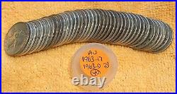 Full Roll Lot Of 40 Coins 90% Silver 1963 P. D Washington Quarters AU or BU