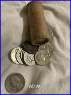 Full roll of 40 $10 face value 90% silver Washington Quarters