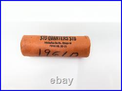 GEM, B. U. 1961-D, ROLL Orig. $ 10 Washington Silver Quarter Shotgun Roll