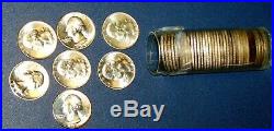 Gem BU 40 coin Roll 1945 d WASHINGTON Silver Quarter 25c Quarters BLAZE WHITE