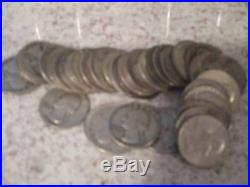 Giant Lot of 15 Rolls Silver Quarters 1932-1964! 600 Coins! $150 Face Value