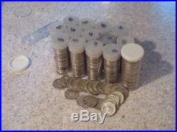 Giant Lot of 15 Rolls Silver Quarters 1932-1964! 600 Coins! $150 Face Value