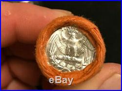 HALF Roll Of 1957 D Washington OBW 90% Silver Quarters BU. $5