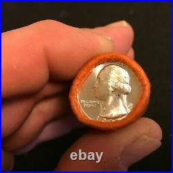 HALF Roll Of 1963 P Washington OBW 90% Silver Quarters BU. $5 Roll B