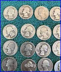 Half Roll. 1945 Washington Quarters. + Bonus 20 coins