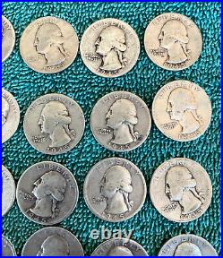 Half Roll. 1945 Washington Quarters. + Bonus 20 coins