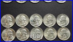 Half Roll of 20 Very Nice 1964-D Washington Silver Quarters