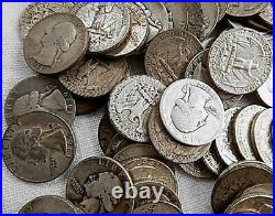 LOT 125 US Quarter 90% Silver Coins-1932-64 Includes 36D, S, 37D, 39D-3+ Rolls